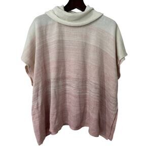 Chico's Ombre Cowl Neck Silver Shimmer Poncho Sweater Size S/M‎